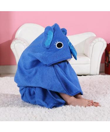 Cooky.D Premium Cotton Animal Face Hooded Baby Bath Towel 90x90cm (Blue Elephant) - Boys Girls 0-6 Years - Buy Online on GoSupps.com