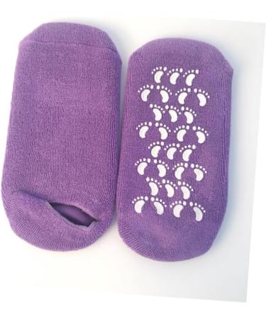 Healeved Foot Moisturizing Socks for Hands Gloves Women Jojoba Carrier Oil Plantar Silicone Heel Sock Cracked Heel Socks Jojoba Oils Socks for Heels Moisture Socks Spa Gel Purple medium - Buy Online on GoSupps.com