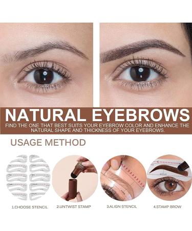 Eyebrow Stamp Kit Eyebrow Stamp Eyebrow Shaping Makeup Kit for Women Girls Durable and Waterproof Eyebrow Stamp Stencils Kit (Dark Brown) - Buy Online on GoSupps.com