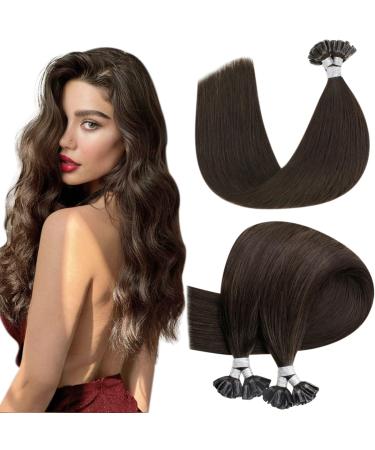 Hetto bonds extensions real hair brown bondings extensions remy bonds extensions real hair darkest brown # 2 40cm 50g 16 inch 2-1 # 2