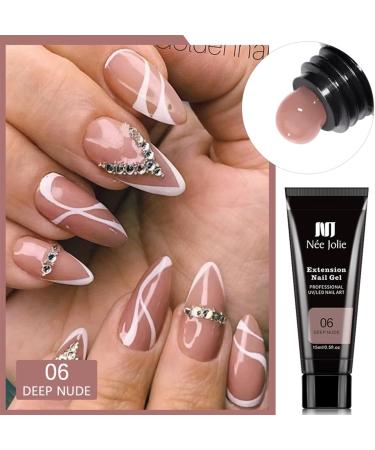 Poly Nail Gel Builder Kit in Deep Nude - Beginner Friendly Polygel Nail Extensions Set with Solution, Tips, and Lamp Cure - Extension Gel Manicure Set - Buy Online on GoSupps.com