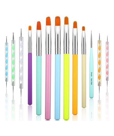 13pcs Nail Art Brush Set UV Painting Brushes Pens for Nails Art Liner Dotting Pen