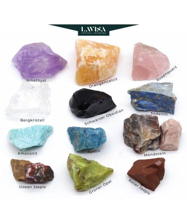 Lavisa Large Gemstones Set (400g) - Healing Stones for Energizing Water | Gemstone Drinking Water | Premium Crystals & Mineral Stones - Buy Online on GoSupps.com