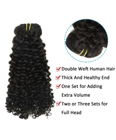 Caliee 3B 3C Curly Clip in Hair Extensions 22 Natural Black 1B Jerry Curly Human Hair - Full Head 8A Thick End JC Clip Ins - 120G 7Pcs with 17 Clips/Set - Buy Online on GoSupps.com