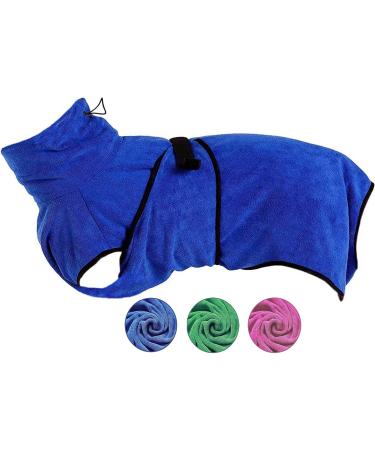 OWBB dog bath towel extra suction dog bathrobe cat fast drying bath towel pet coat with adjustable straps xs blue - Buy Online on GoSupps.com