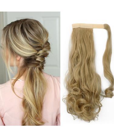 Hair extension / hairpiece ponytail wavy with clip 43.2-66 cm long smooth and silky