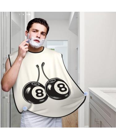 Two Billiards Balls Print Beard Bib Apron | Non-Stick Hair Catcher for Men | Perfect Gift Idea - One Size Black - Buy Online on GoSupps.com
