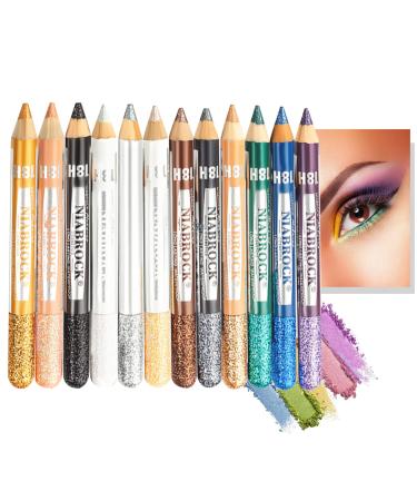 Mimore eyeshadow pencil 12 colors/set glitter eyeshadow pen pencil professional eyeliner eye pencil pearly luminous shadow stick durable waterproof eyeshadow pen set set