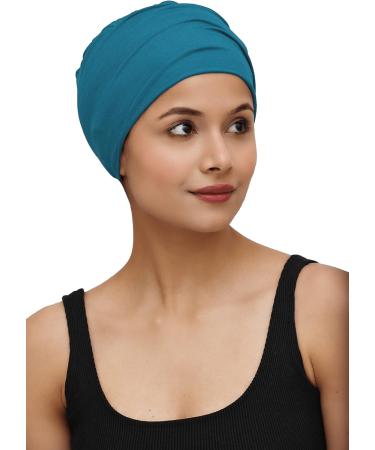 Sakuchi Bamboo Soft Chemo Hat - Teal | Women's Solid Sleep Cap for Cancer Patients - Buy Online on GoSupps.com