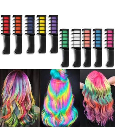 10-Color Hair Chamber Comb | Washable Temporary Hair Dye for Kids & Adults | Perfect for Cosplay Parties & Gifts - Buy Online on GoSupps.com