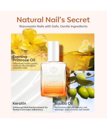 Modelones Nail Strengthener - Milky White Natural Concealer Foundation Polish for Damaged Nails | Air Dry Growth Polish & Imperfection Masking - 15ml Gift for Women - Buy Online on GoSupps.com