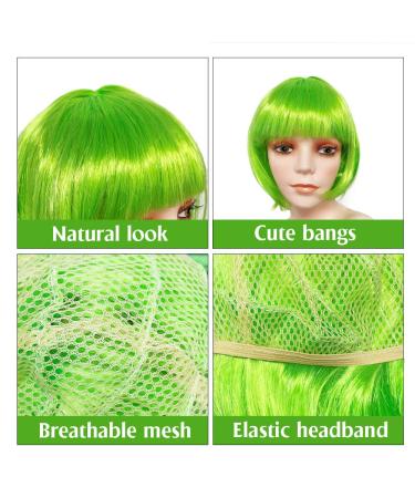 LIULIUBTY Short Bob Hair Wigs 12 - Colorful Synthetic Cosplay Wig for Women with Free Wig Cap - Buy Online on GoSupps.com