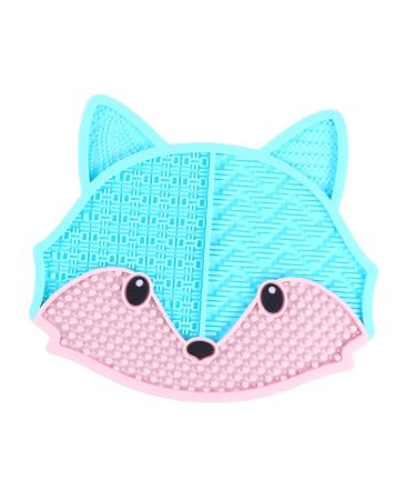 Ipetboom Fox Scrub Makeup Dry Brushing Silica Gel Makeup Brush 17x15cm Blue