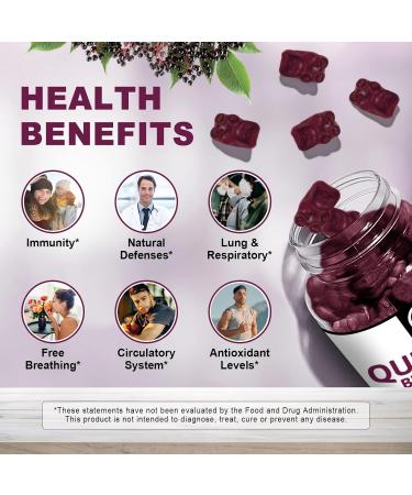 (2 Pack) Quercetin Gummies - Quercetin with Bromelain 2378mg - Blend with Elderberry, Echinacea Purpurea Extract, Zinc, Vitamin C,D3,K2, Complex Supports Immune, Cardiovascular & Respiratory Function 60 Count (Pack of 2) - Buy Online on GoSupps.com