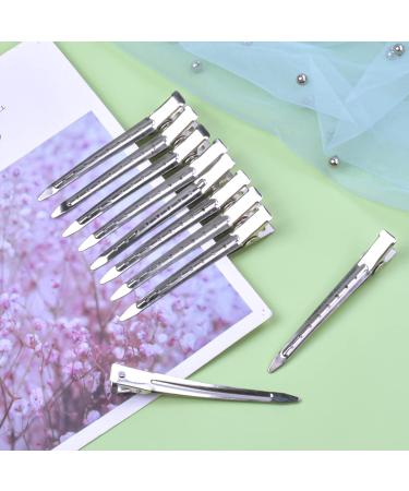 26-Piece Silver Duck Bill Hair Clips Set - 3.5-inch Alligator Clamps for Hairdressers & Women | Professional Metal Hair Clips - Buy Online on GoSupps.com