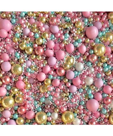 Gold sprinkles luxury chocolate balls pink blue purple lilac princess cakes cupcake edible toppers sprinkle mix blend pearls party decoration baking biscuits cake topper balls pastel FAIRYTALE - Buy Online on GoSupps.com