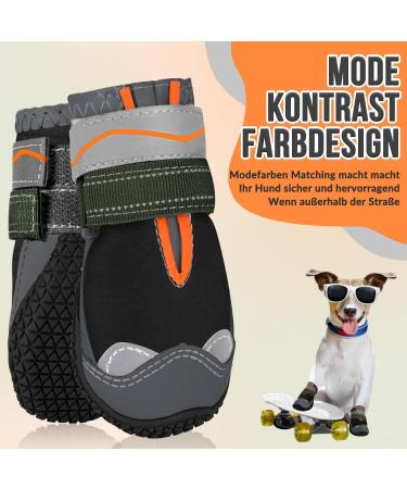 Eyin Dog Shoes - Waterproof Paw Protection for All Dog Sizes | Non-Slip Reflective Velcro Fastener | Outdoor Sports | Size 8 Black - Buy Online on GoSupps.com