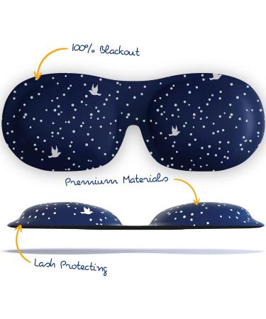 Smug Sleep Mask for Men & Women - 100% Darkening 3D Design & Velcro Fastener for Ultimate Comfort | Perfect for Extended Eyelashes | Night Sky - Buy Online on GoSupps.com