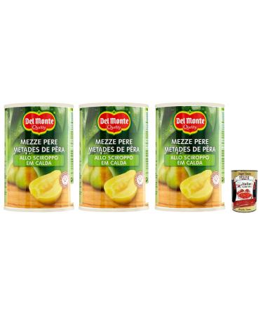 Italian Gourmet E.R. Del Monte Half Pears in Syrup Fruit in Syrup 420 g Box + Italian Gourmet Tomato Pulp Box 400 g