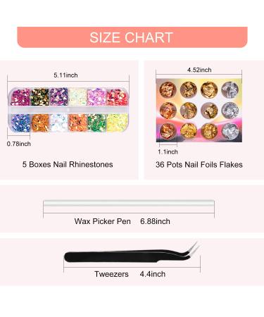 Subay Professional Nail Art Rhinestones Kit with Foils, Flakes, Gems, and Tools - Buy Online on GoSupps.com