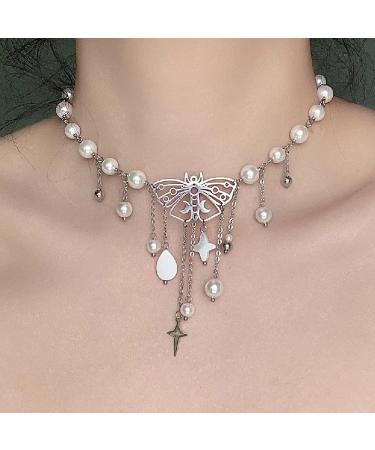 Shop Stylish Faux Pearl Butterfly Pendant Necklace - Adjustable Fashion Jewelry for Women | OralGos - International Shipping Available - Buy Online on GoSupps.com