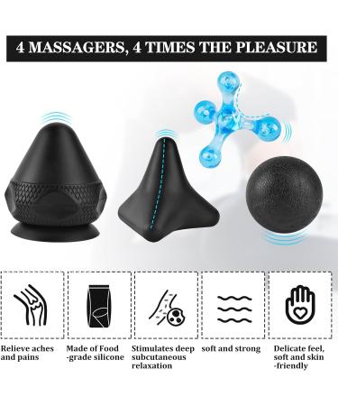 Wugu Trigger Point Presser Set | Effective Muscle Pain Relief Massager with Suction Cup Bag for Neck Back Shoulder & Arm Tension - Buy Online on GoSupps.com