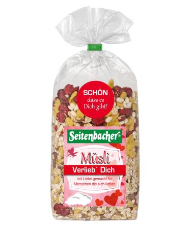 Seitenbacher Muesli Verlieb Dich I Whole Grains I Cerises aigres I Myrtilles I Chocolat au lait whole et noir I Sans blé I 3 x 500 g