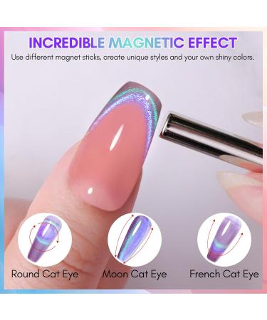 Makartt Holographic Cat Eye Gel Nail Polish with Magnet Stick 9D Glitter Nail Gel Soak Off Two Flashes Effect Dopamine Gel Nail Polish Manicure Home DIY Nair Art Design - Aqua Aquarelle Aqua Aquarelle (1pcs) - Buy Online on GoSupps.com