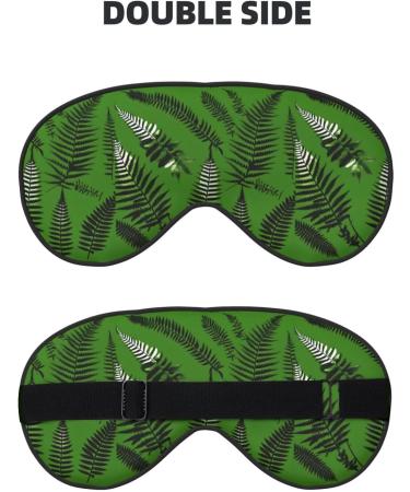 FoRes Natural Plant Silhouette Fern Leaves Print Eye Mask - Adjustable Light Blocking Sleep Mask for Deep Rest - Unisex Black - Buy Online on GoSupps.com