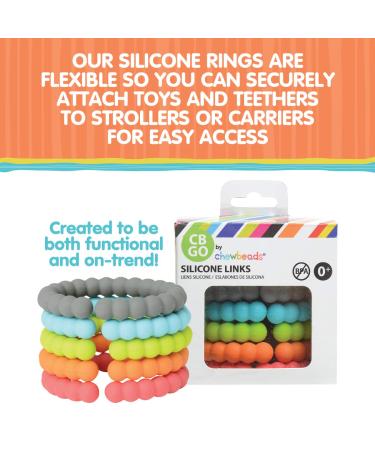 Chewbeads Silicone Baby Links - Multi-Use Toy Rings for Stroller, Car Seat & More - BPA-Free & Phthalate-Free - Includes 5 Colorful Rings - Buy Online on GoSupps.com