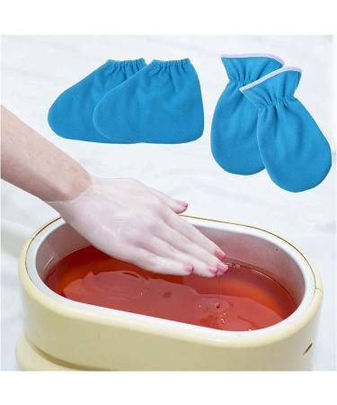 LIXBD Paraffin Wax Spa Set - Moisturizing Hand Treatment with Bathing Shoes Ankle Boots & Isolated Gloves for Women - Blue - Buy Online on GoSupps.com