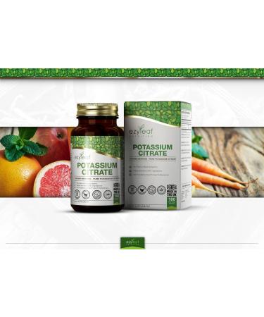 Ezyleaf Nutrition Potassium Citrate Capsules | 180 High Strength 1000mg Potassium Citrate | Clean Formula | Potassium Supplements - Buy Online on GoSupps.com