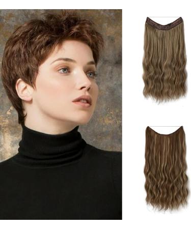 Clip in Hair Extensions Natural Real Light Brown Hair Extensions Long Wavy Hairpieces Seamless Human Hair for Women Daily Wear Party Cosplay 20inch - Buy Online on GoSupps.com