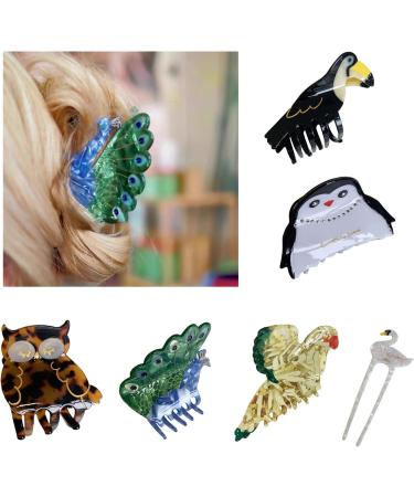 Animal Hair Claw Clip Hair Jaw Cute Clip Headwear Hair Catch Barrettes Hairpin Clamps Hair Accessories for Women Black Toucan - Buy Online on GoSupps.com