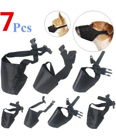 CooZero 7 PCS Dog Muzzles Set | Anti-Biting & Barking | Adjustable Mouth Cover for Small to Extra Large Dogs - Black - Buy Online on GoSupps.com
