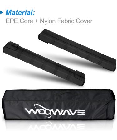 WOOWAVE Kayak Roof Rack Pads - 33in Soft Premium Crossbars for Surfboard SUP Paddleboard | Universal Car Roof Rack with Waterproof Straps & Storage Bag (Pair) - Buy Online on GoSupps.com