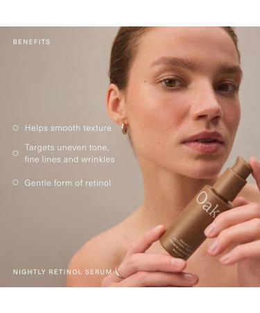 Oak Essentials Nightly Retinol Serum | Anti-Aging Face Serum with Gentle Retinol Squalane & Avocado Extract 1 Oz - Buy Online on GoSupps.com
