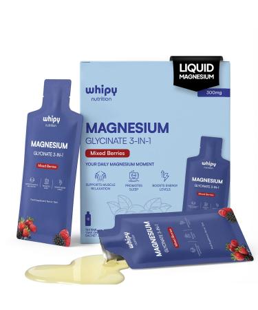 Liquid Magnesium Glycinate On The Go 3 in 1 Magnesium Citrate Liquid Malate Liquid Magnesium Supplement to Supports Sleep Calm Muscle Recovery Energy & Fast Absorbing Travel Friendly15 Sachets