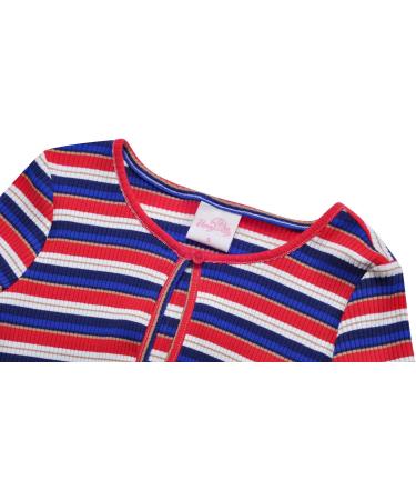 BONNY BILLY Girls Knitted Cotton Cardigan Shrug - 7-8 Years, Stripe Red - Buy Online on GoSupps.com