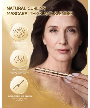 LYSdefeu Slim Brush Mascara for Adult Elderly Women Set of 60 2 Pieces Black Brown Volume and Length Waterproof and Sweatproof Elongated Hypoallergenic for Sensitive Eyes Black+brown - Buy Online on GoSupps.com