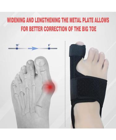 MOONSMILE Bunion Corrector (1 Pair) - Night Bunion Splint & Toe Straightener for Pain Relief - Black - Buy Online on GoSupps.com