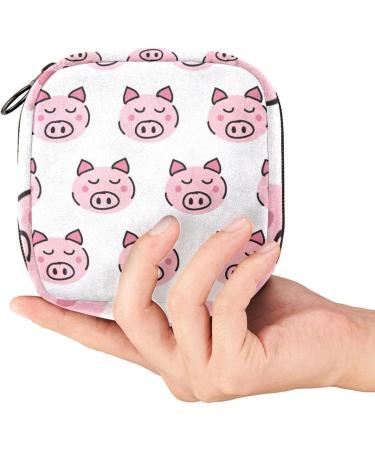 Menstrual Bag with Zipper for Women & Girls - Cute Pig Head Design | International Shipping Available - Buy Online on GoSupps.com