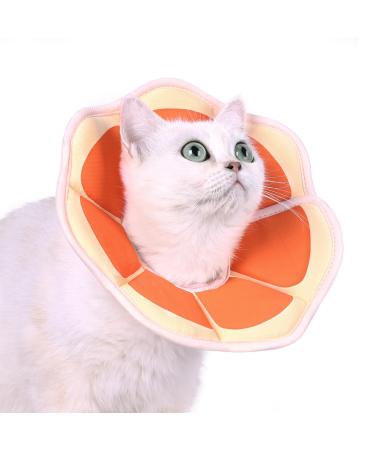 Supet Rewrise cat adjustable hencerace cat collar restoring collar collar crank Cone after surgery and injuries (grapefruit s) s (neck: 14-23cm) grapefruit