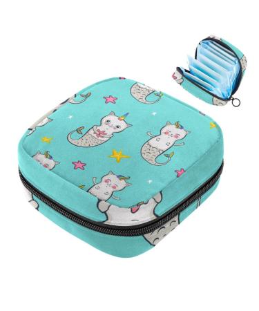 Sweet Einhorn Smeer-Staren-Star pattern ladies' binding-storage bag large menstrual cup cylinder pocket with zipper periodic inserts bags panty lips tampons for girls and women multi-colored 03