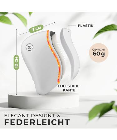 JVF Beauty Gua Sha Electric Facial Massage Device - Anti-Aging Face Lifting with Vibration Heat & Red Light LED - Perfect for Facial Care - White - Buy Online on GoSupps.com