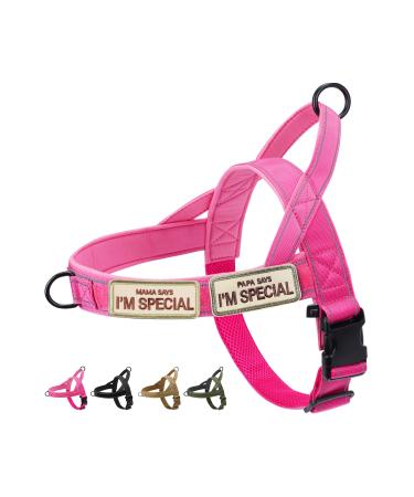 Eeyfarog no pull dog harness for small medium -sized dogs reflectively breakdown -safe adjustable without a train dog crockery (pink XL) XL pink