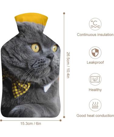 Fat Cat Hot Water Bottle with Plush Cover - Cozy Hand Warmer for Adults & Children | 26.5x15.3cm Perfect for Cold Weather - Buy Online on GoSupps.com