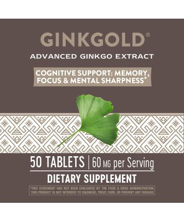 Nature's Way Ginkgold 60mg - 50 Tablets - Boost Memory & Cognitive Function - Buy Online on GoSupps.com