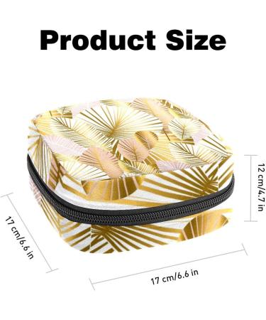 Abstract Golden & Pale Rose Leaves Pattern Napkin & Menstrual Pad Storage Bag | Portable Menstrual Cup Zipper Bag for Teenagers & Women - Buy Online on GoSupps.com