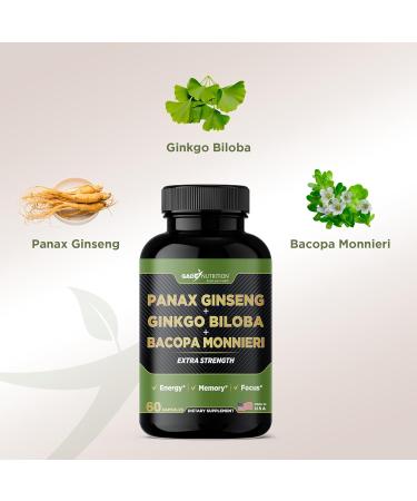 Gade Nutrition Ginkgo Biloba with Ginseng Supplement and Bacopa Monnieri | Brain Supplements for Memory and Focus with panax Ginseng & Ginko biloba Capsules - Memory Supplement for Brain - Buy Online on GoSupps.com